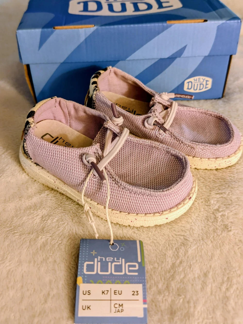 HEYDUDE Wendy Toddler Funk Leo Violet Size 7 New With Tags